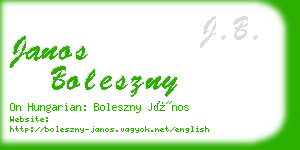 janos boleszny business card